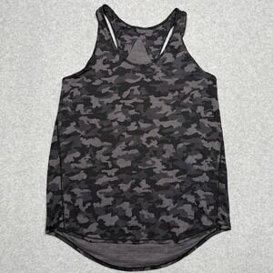 Lululemon Tank Top Womens Size 4 Black‎ Camo Essential Pleated Relaxed Shirt
